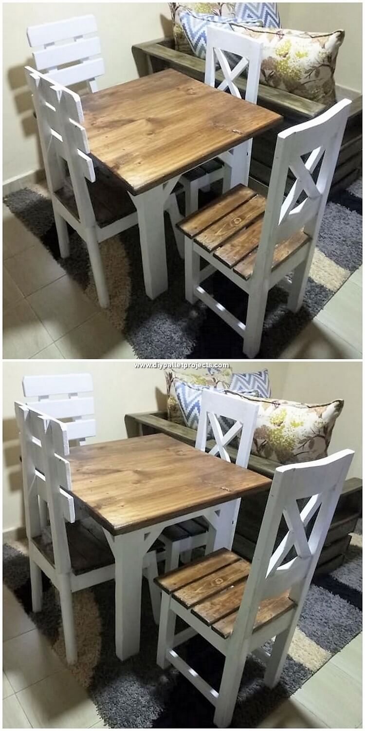 Pallet Dining Table and Chairs
