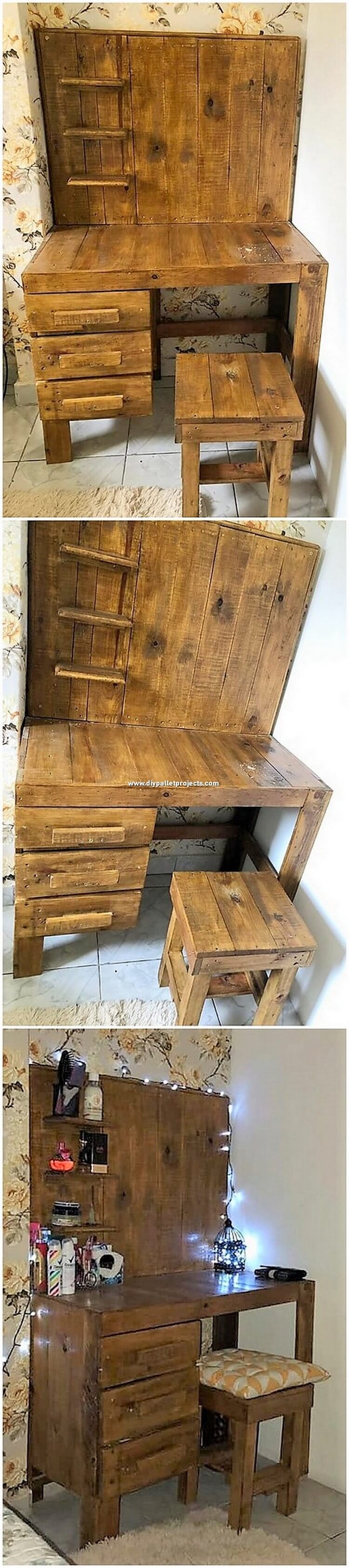 Pallet Dressing Table and Stool