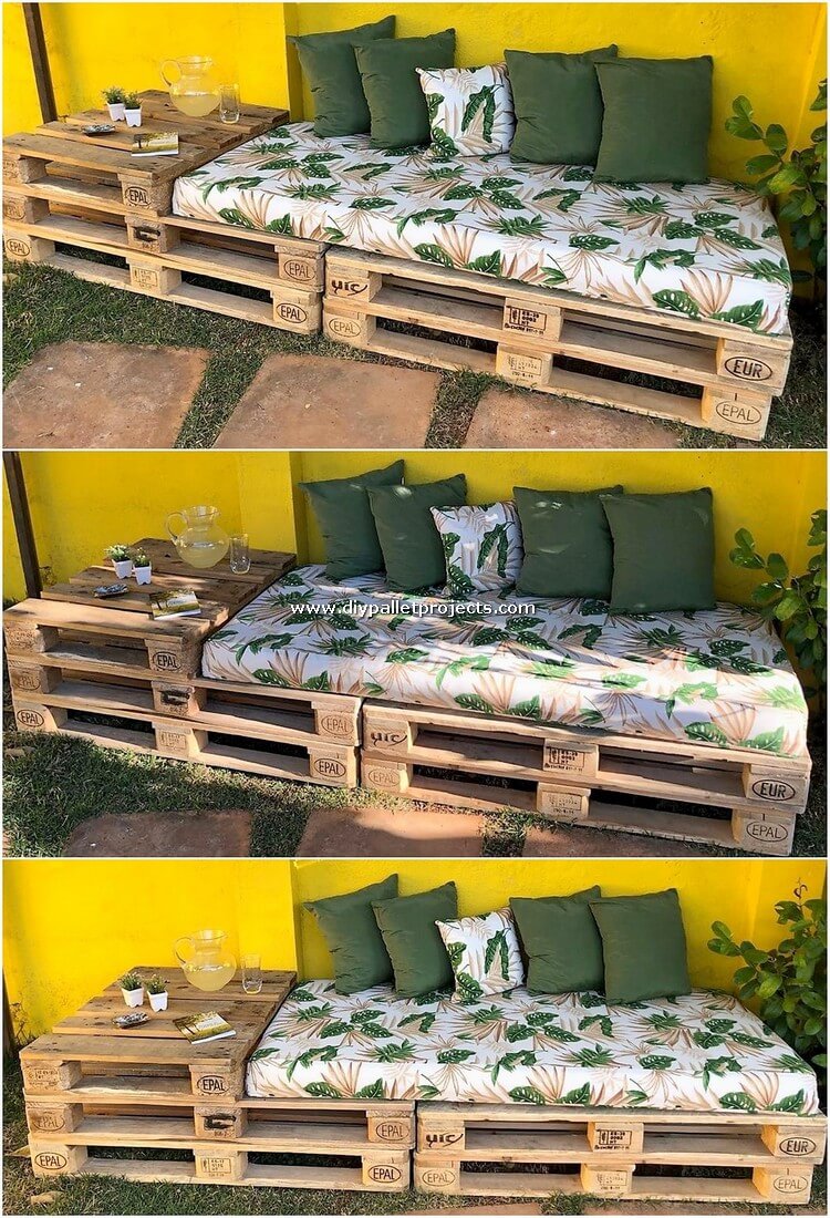 Pallet Daybed with Side Table