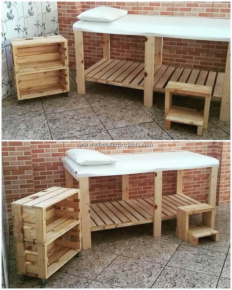 Pallet Bed and Side Table