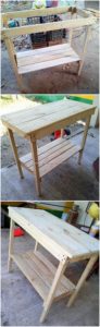 DIY Pallet Shelving Table