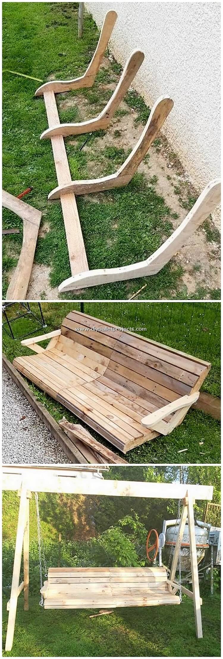 DIY Pallet Swing Bench