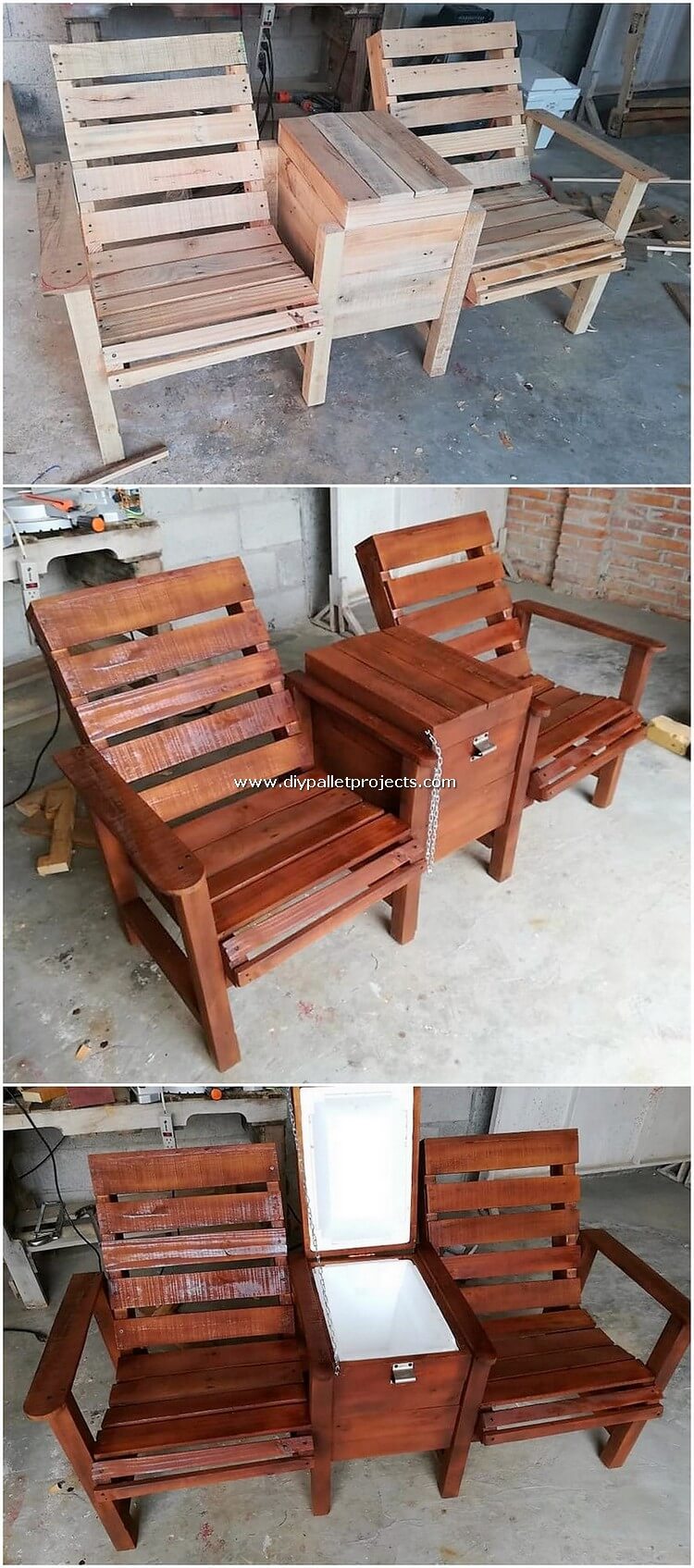 Pallet Chairs with Center Table